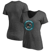 San Jose Sharks Women's #WeSkateFor V-Neck T-Shirt - Heather Gray T-shirts