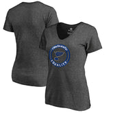 St. Louis Blues Women's #WeSkateFor V-Neck T-Shirt - Heather Gray T-shirts