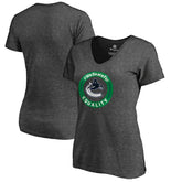 Vancouver Canucks Women's #WeSkateFor V-Neck T-Shirt - Heather Gray T-shirts