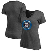 Winnipeg Jets Women's #WeSkateFor V-Neck T-Shirt - Heather Gray T-shirts