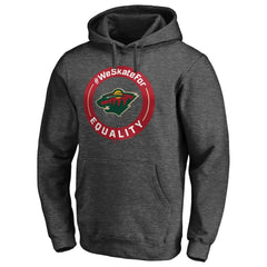 Minnesota Wild #WeSkateFor Pullover Hoodie - Heather Gray Hoodies