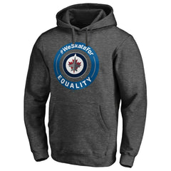 Winnipeg Jets #WeSkateFor Pullover Hoodie - Heather Gray Hoodies
