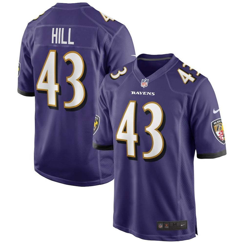 Justice Hill Baltimore Ravens Game Jersey - Purple cheap