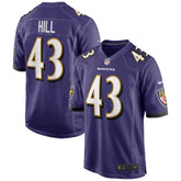 Justice Hill Baltimore Ravens Game Jersey - Purple cheap