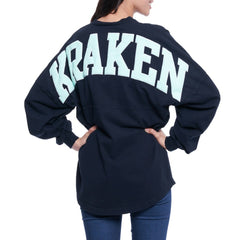 Seattle Kraken Fanatics Women's Lace Up Long Sleeve Spirit Top - Navy Tops