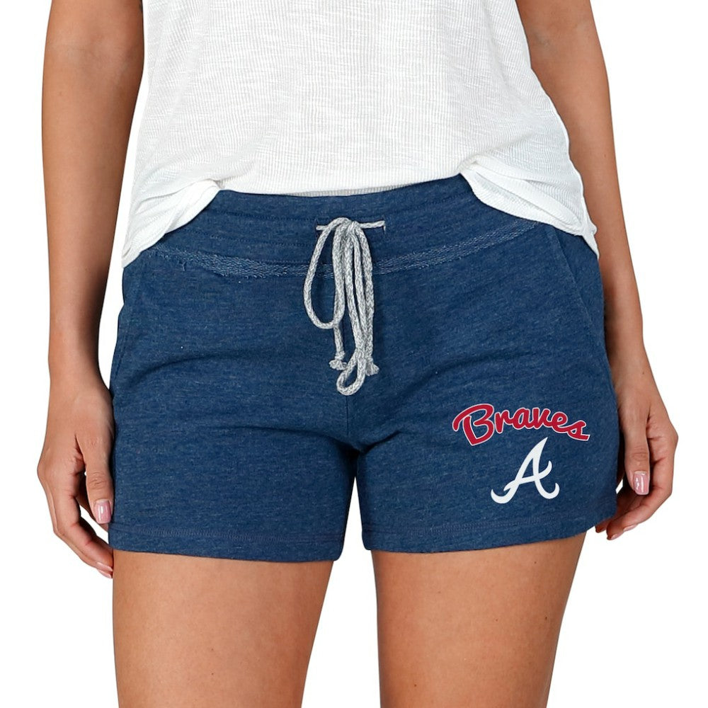 Atlanta Braves Concepts Sport Women's Mainstream Terry Shorts Navy