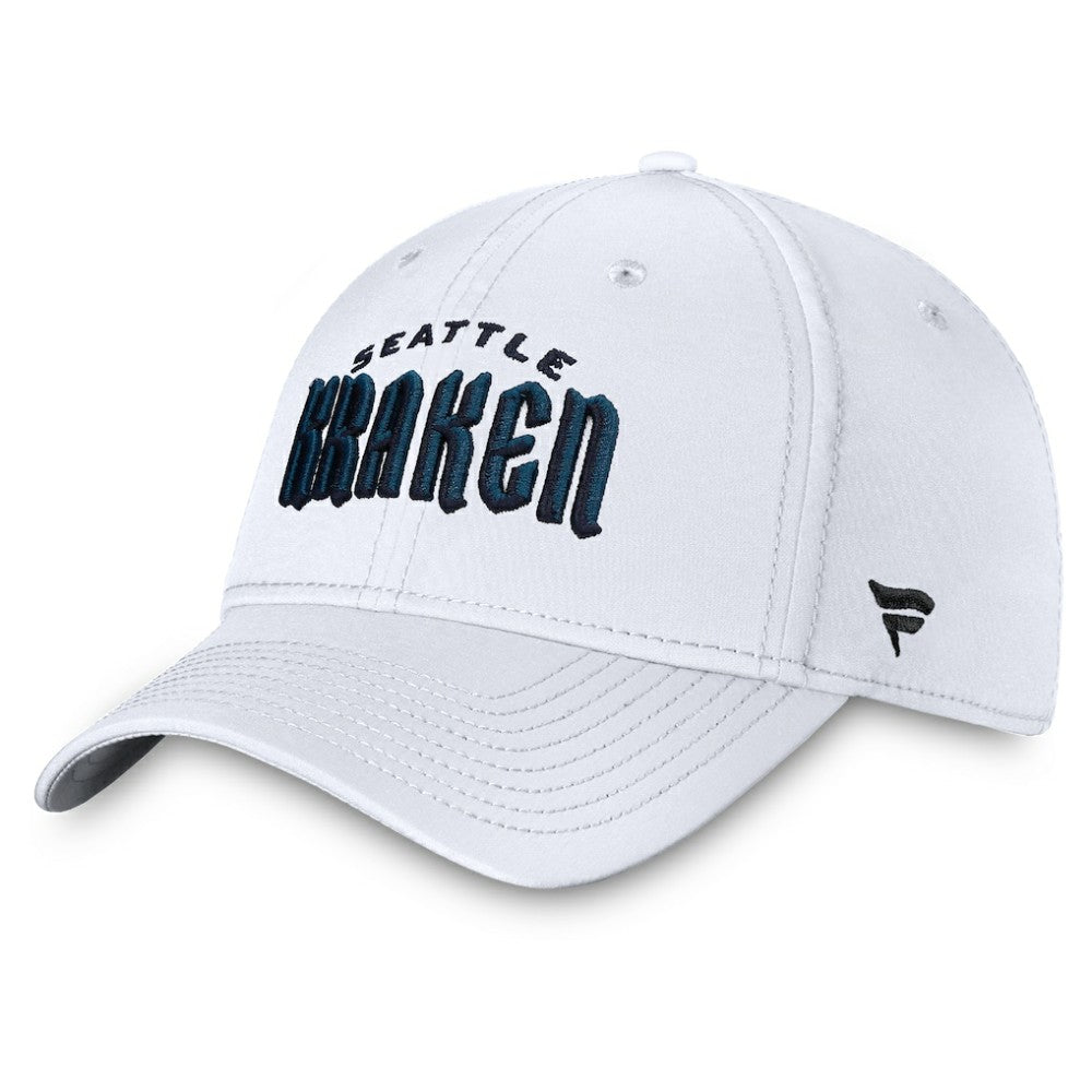 Seattle Kraken Fanatics Wordmark Flex Hat - White Hats