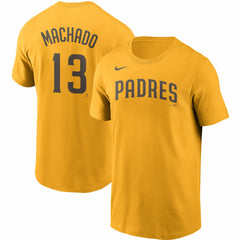 Manny Machado San Diego Padres Name & Number T-Shirt Gold
