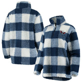 Washington Capitals G-III 4Her by Carl Banks Women's Plaid Sherpa Quarter-Zip Jacket - Navy/White Jackets