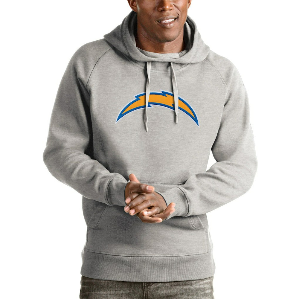 Los Angeles Chargers Antigua Victory Team Pullover Hoodie - Heather Gray outlet