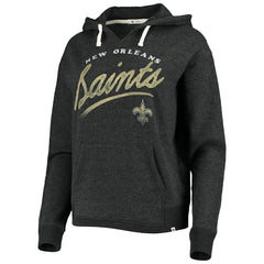 New Orleans Saints '47 Women's Cross Script Emerson Hoodie - Heather Charcoal outlet