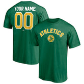 Athletics Cooperstown Winning Streak Personalized Name & Number T-Shirt Kelly Green
