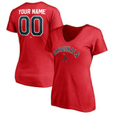 St. Louis Cardinals Women's Cooperstown Winning Streak Personalized Name & Number V-Neck T-Shirt Red