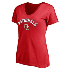 Washington Nationals Women's Cooperstown Winning Streak Personalized Name & Number V-Neck T-Shirt Red