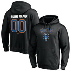 New York Mets Cooperstown Winning Streak Alternate Personalized Name & Number Pullover Hoodie Black