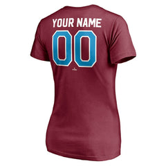 Philadelphia Phillies Women's Cooperstown Winning Streak Alternate Personalized Name & Number V-Neck T-Shirt Burgundy