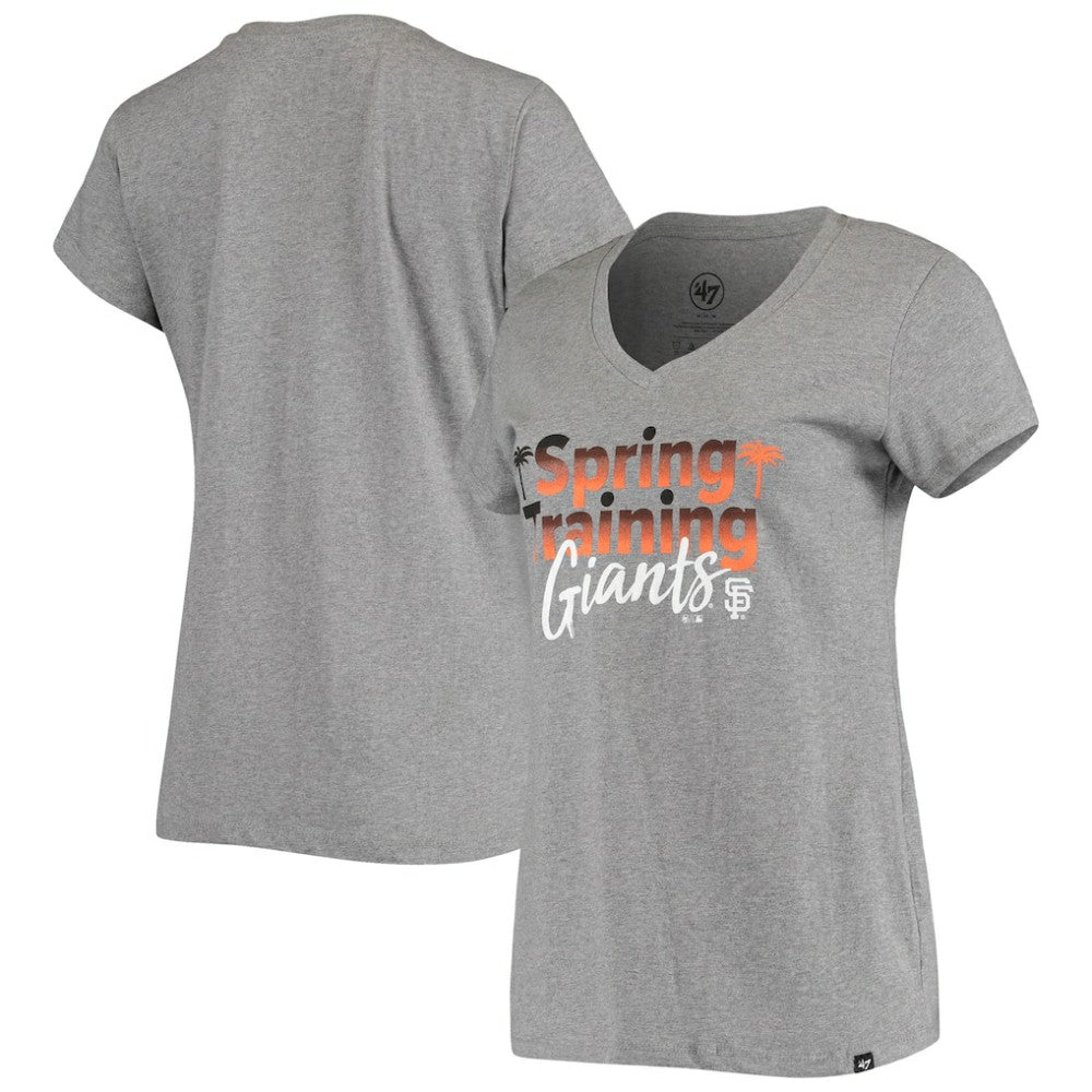 San Francisco Giants Women's Spring Training Fade V-Neck T-Shirt Heathered Gray