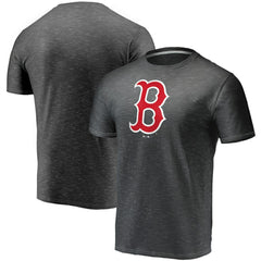 Boston Red Sox Official Logo Space Dye T-Shirt Charcoal