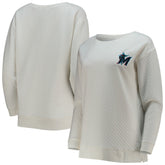 Miami Marlins Concepts Sport Women's Quilted Pullover Sweatshirt White/Cream