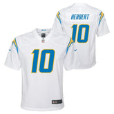 Justin Herbert Los Angeles Chargers Youth Game Jersey - White cheap