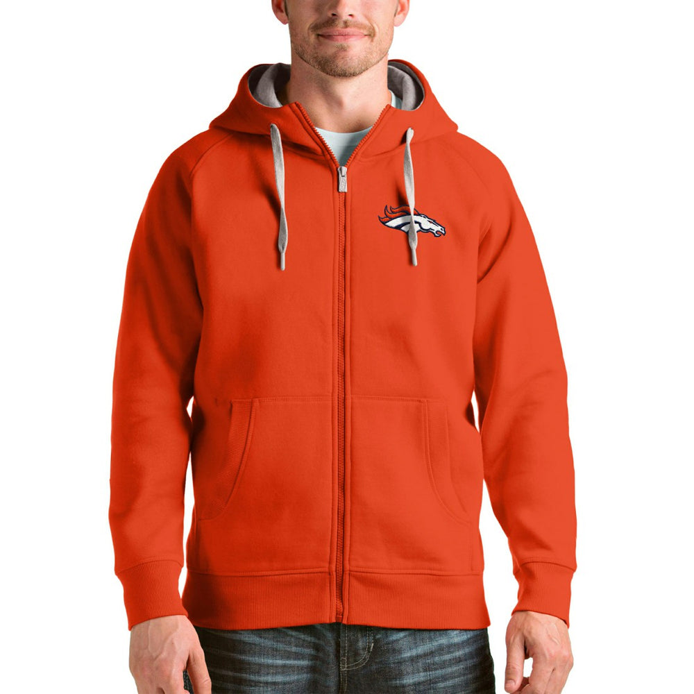 Denver Broncos Antigua Victory Full-Zip Hoodie - Orange for sale