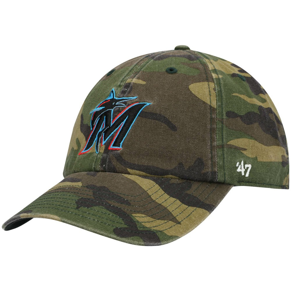 Miami Marlins Team Clean Up Adjustable Hat Camo