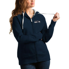 Seattle Seahawks Antigua Women's Victory Full-Zip Hoodie - College Navy discount