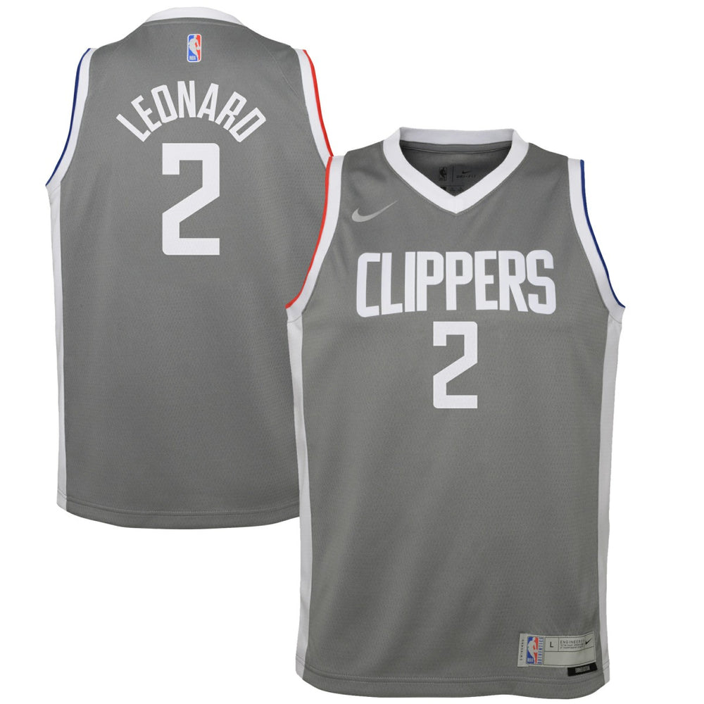 Kawhi Leonard LA Clippers Youth 2020/21 Swingman Player Jersey Gray - Earned Edition outlet