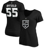 Quinton Byfield Los Angeles Kings Fanatics Women's Authentic Stack Name & Number V-Neck T-Shirt - Black T-shirts