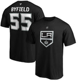 Quinton Byfield Los Angeles Kings Fanatics Authentic Stack Name & Number T-Shirt - Black T-shirts