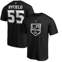Quinton Byfield Los Angeles Kings Fanatics Authentic Stack Name & Number T-Shirt - Black T-shirts