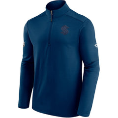 Seattle Kraken Fanatics Authentic Pro Travel and Training Quarter-Zip Jacket - Deep Sea Blue Jackets