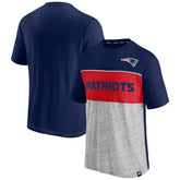 New England Patriots Colorblock T-Shirt - Navy/Heathered Gray outlet