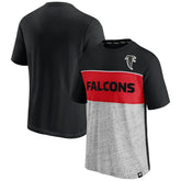 Atlanta Falcons Throwback Colorblock T-Shirt - Black/Heathered Gray on sale