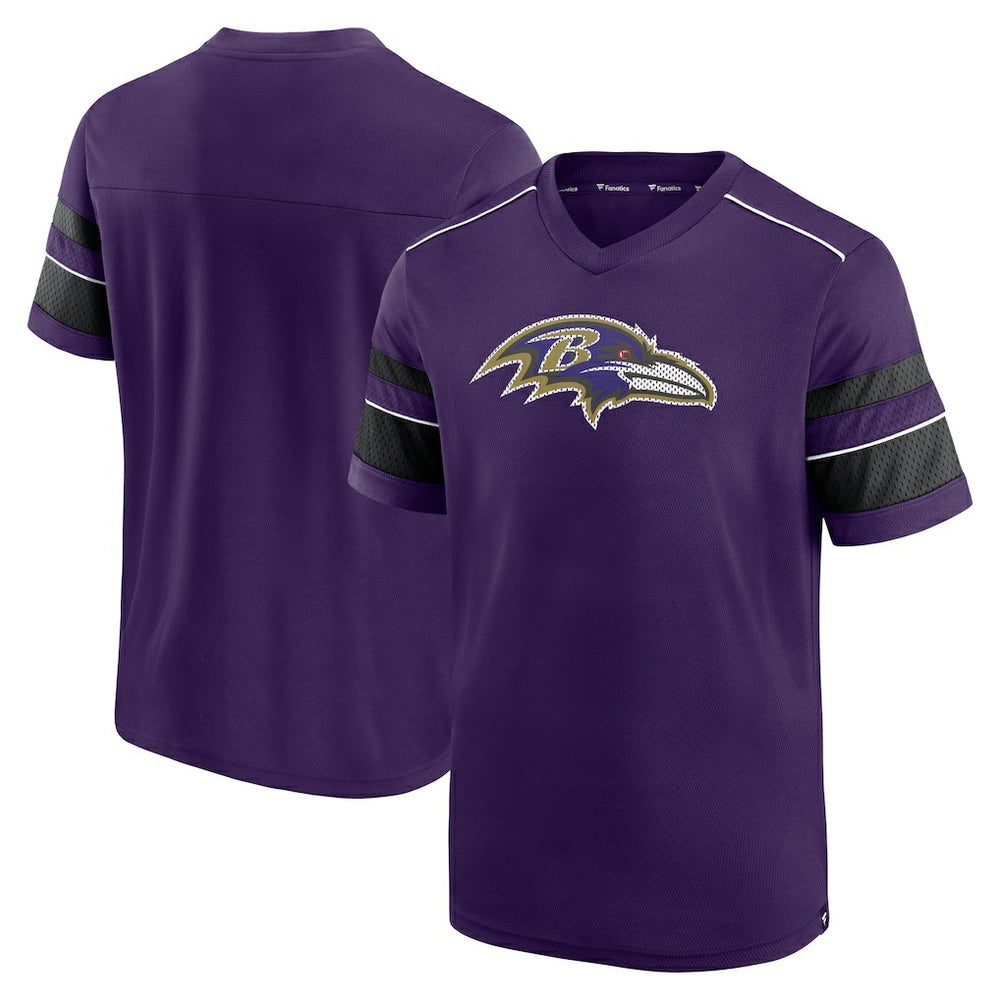 Baltimore Ravens Textured Hashmark V-Neck T-Shirt - Purple outlet