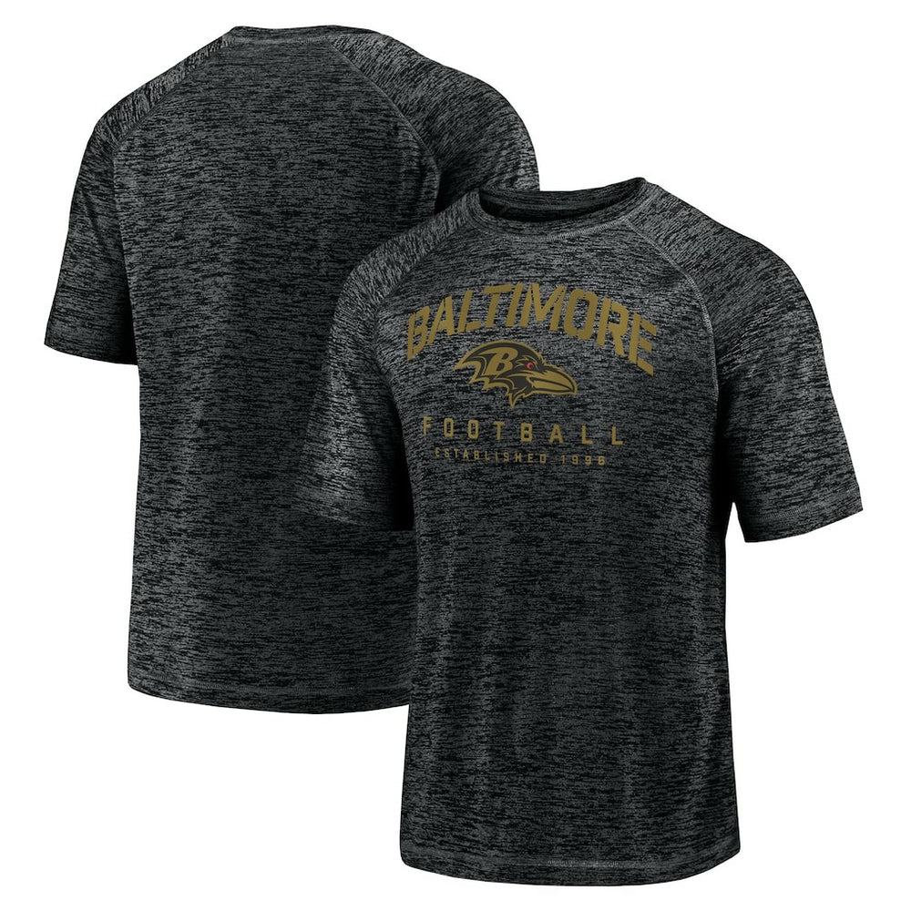 Baltimore Ravens Shade Battle Ready Raglan Space-Dye T-Shirt - Black on sale