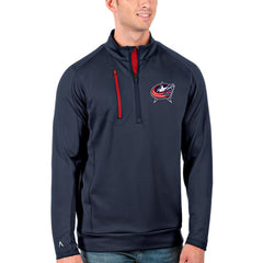 Columbus Blue Jackets Antigua Generation Quarter-Zip Pullover Jacket - Navy/Red Pullover