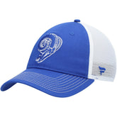 Los Angeles Rams Fundamental Vintage Trucker Unstructured Adjustable Hat - Royal/White on sale