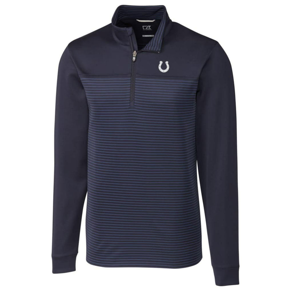 Indianapolis Colts Cutter & Buck Traverse Stripe Quarter-Zip Pullover Jacket - Navy for sale