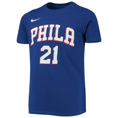 Joel Embiid Philadelphia 76ers Youth Logo Name & Number Performance T-Shirt - Royal cheap