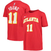 Trae Young Atlanta Hawks Youth Logo Name & Number Performance T-Shirt - Red discount