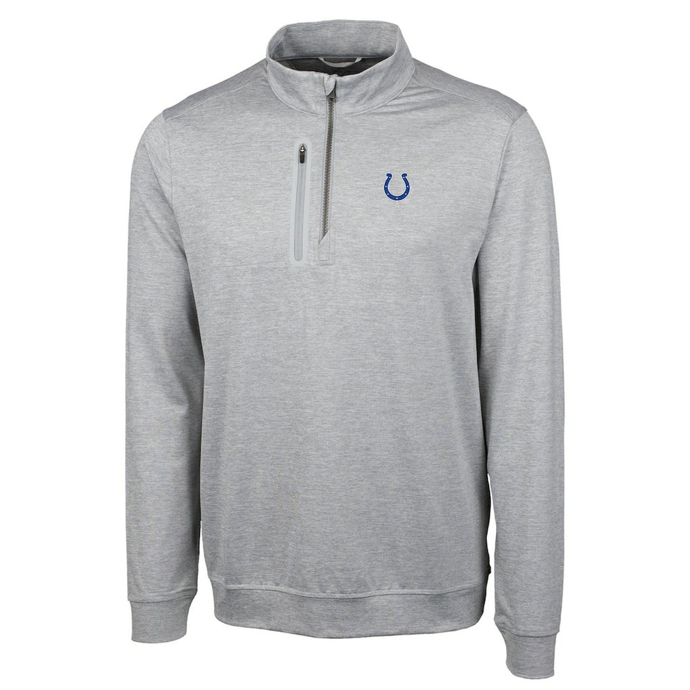 Indianapolis Colts Cutter & Buck Big & Tall Stealth Quarter-Zip Pullover Jacket - Heather Gray sale