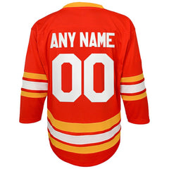 Calgary Flames Youth Home Replica Custom Jersey - Red Jerseys