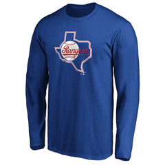 Texas Rangers Cooperstown Collection Huntington Logo Long Sleeve T-Shirt Royal