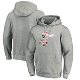 Cincinnati Reds Cooperstown Collection Huntington Logo Fitted Pullover Hoodie Heather Gray
