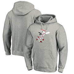 Cincinnati Reds Cooperstown Collection Huntington Logo Fitted Pullover Hoodie Heather Gray