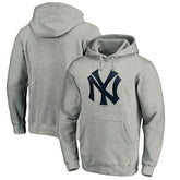 New York Yankees Cooperstown Collection Huntington Logo Fitted Pullover Hoodie Heather Gray