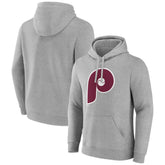 Philadelphia Phillies Cooperstown Collection Huntington Logo Fitted Pullover Hoodie Heather Gray