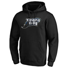 Tampa Bay Rays Cooperstown Collection Huntington Logo Fitted Pullover Hoodie Black