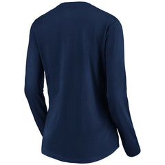 Milwaukee Brewers Women's Core Distressed Team Long Sleeve T-Shirt Navy